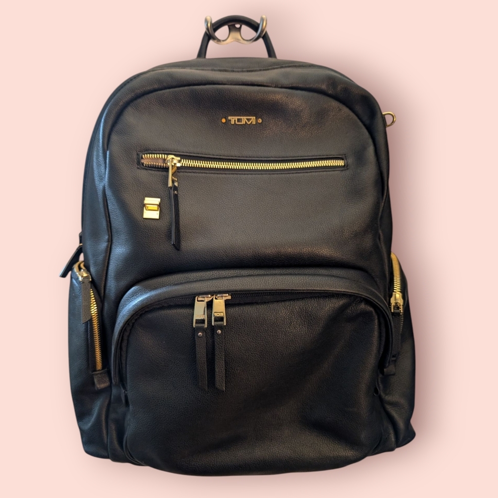 Tumi Voyageur All Leather Black Backpack